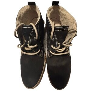 Josef Seibel Maren 2 Black Shiny Velour Suede Boots Wool Lined Germany Size 40/9